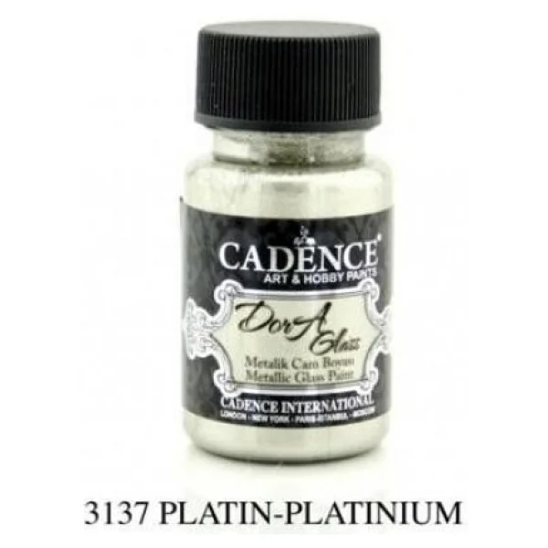 Cadence Dora Glass Metalik Cam Boyası 50 ml. 3137 PLATİN - Görsel 4