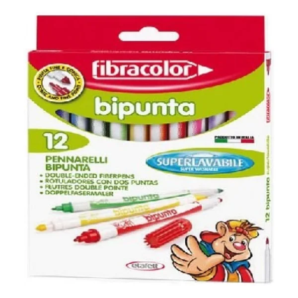 Fibracolor Bipunta Çift Uçlu 12'li Keçeli Kalem Seti - Görsel 3