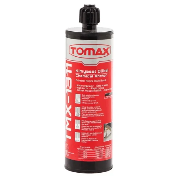 Tomax Kimyasal Dübel Epoksi 410 ml Reçine Beton Taş Tuğla - Görsel 2
