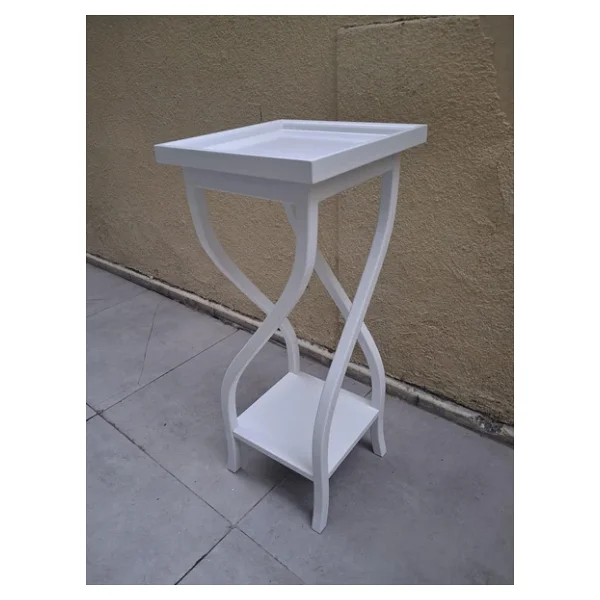 Fiskos 13202 Çiçeklik 4Ayak kare spiral Model MDF Parlak Ahşap ayak Parlak Beyaz - Görsel 4