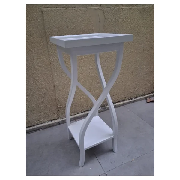 Fiskos 13202 Çiçeklik 4Ayak kare spiral Model MDF Parlak Ahşap ayak Parlak Beyaz - Görsel 9