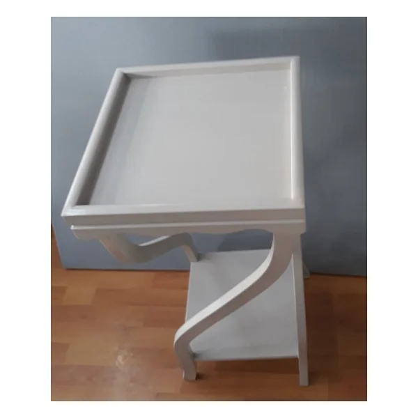 Fiskos 13202 Çiçeklik 4Ayak kare spiral Model MDF Parlak Ahşap ayak Parlak Beyaz - Görsel 2