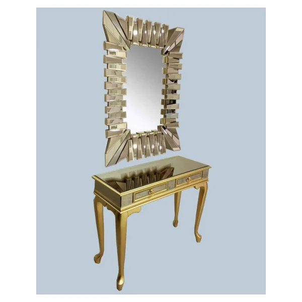 Dresuar St 18550 2Çek Modl Kayın Gold Renk Aslan Ayk Kare Ayna Kaplı Güneş Elyapı - Görsel 2