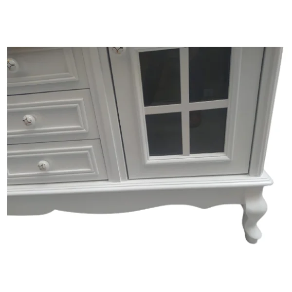 Tv Sehpa St 17449 Pencere Model Ahşap Kayın Aslan Ayak Beyaz Renk125cm El Yapım - Görsel 7