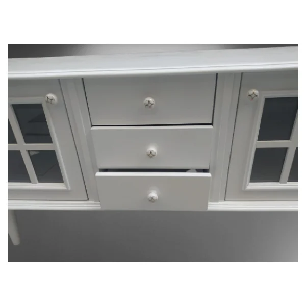 Tv Sehpa St 17451 Pencere Model Ahşap Kayın Retro Ayak Parlak Ceviz Renk El Yapım - Görsel 2