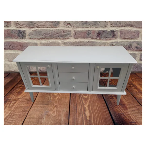 Tv Sehpa St 17451 Pencere Model Ahşap Kayın Retro Ayak Parlak Ceviz Renk El Yapım - Görsel 5
