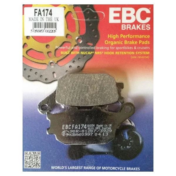 Ebc Fa174 1992-1999 Honda Cbr 900 Rr Uyumlu Arka Fren Balatasi Organik Balata - Görsel 2