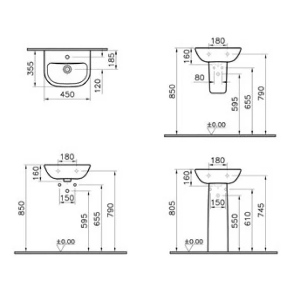 VitrA S20 5501L003-0001 50 cm Lavabo - Görsel 7