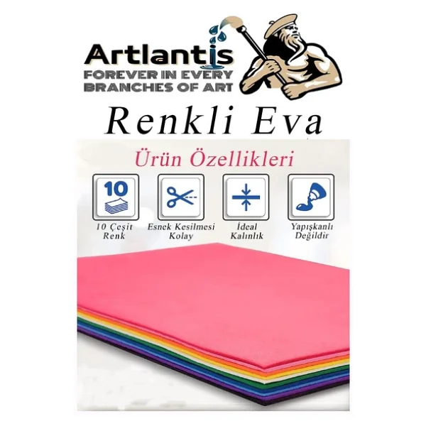 Eva 10 Renk A4 20x30 1 Paket Düz Eva Süngeri 10 Lu Renkli Eva 20x30 Elişi Okul Öncesi Ana Sınıfı İlkokul - Görsel 4