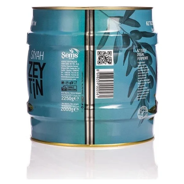 Şems 261-290 Kalibre 2 kg Yağlı Sele Siyah Zeytin - Görsel 2