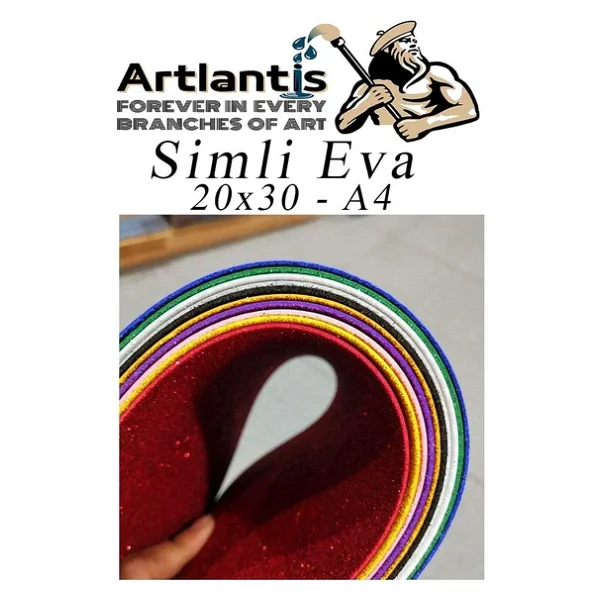 Simli Eva A4 20x30 cm 10 Renk 1 Paket Simli Eva Süngeri 10'lu Okul Kreş Anasınıfı Elişi Etkinlikleri - Görsel 3