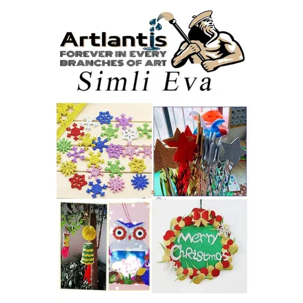Simli Eva A4 20x30 cm 10 Renk 1 Paket Simli Eva Süngeri 10'lu Okul Kreş Anasınıfı Elişi Etkinlikleri - Görsel 6