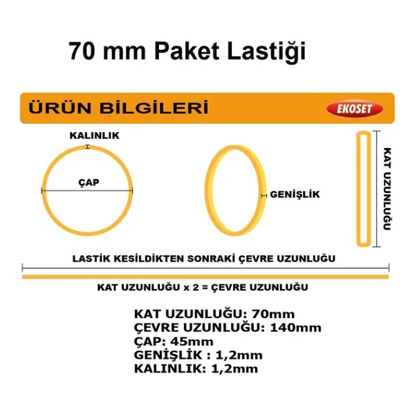 Ekoset 70mm Paket Ambalaj para lastiği 500 Gram - Görsel 3