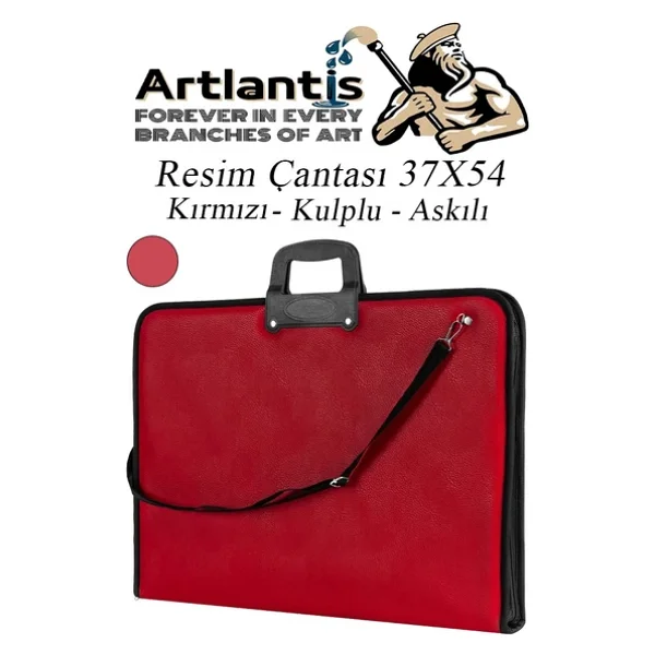 Resim Çantası Fermuarlı Kulplu 37x54 cm 1 Adet Teknik Resim Dosya Çantası 35x50 cm Askılı Proje Çantası Okul Sınıf - Görsel 6