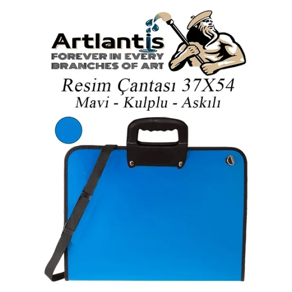 Resim Çantası Fermuarlı Kulplu 37x54 cm 1 Adet Teknik Resim Dosya Çantası 35x50 cm Askılı Proje Çantası Okul Sınıf - Görsel 7