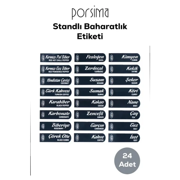 Porsima Standlı Kaşıklı Kapaklı 12'li Baharat Takımı - Görsel 6