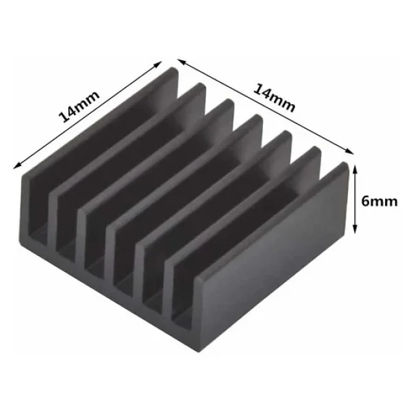 14x14x6mm Aluminyum Soğutucu Siyah M3 Yapıştırma Etiketli Raspberry Xbox Chipset Ekran Kartı Ram - Görsel 8