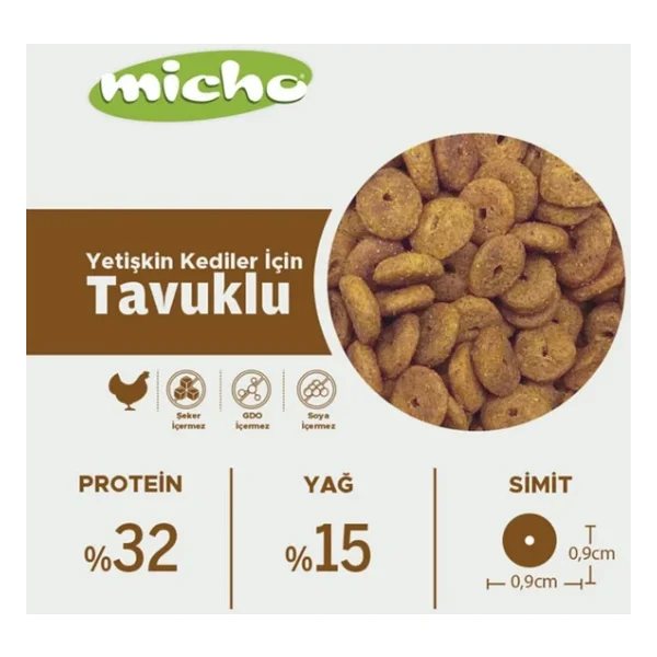 Micho Tavuklu 5 kg Yetişkin Kedi Maması - Açık Paket - Görsel 4