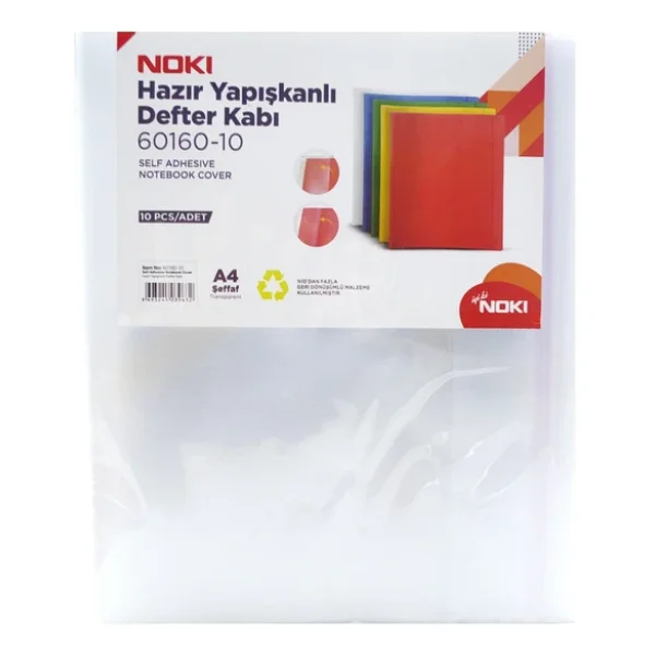 Noki Yapışkanlı Hazır Defter Kabı 10'lu Şeffaf - Görsel 6