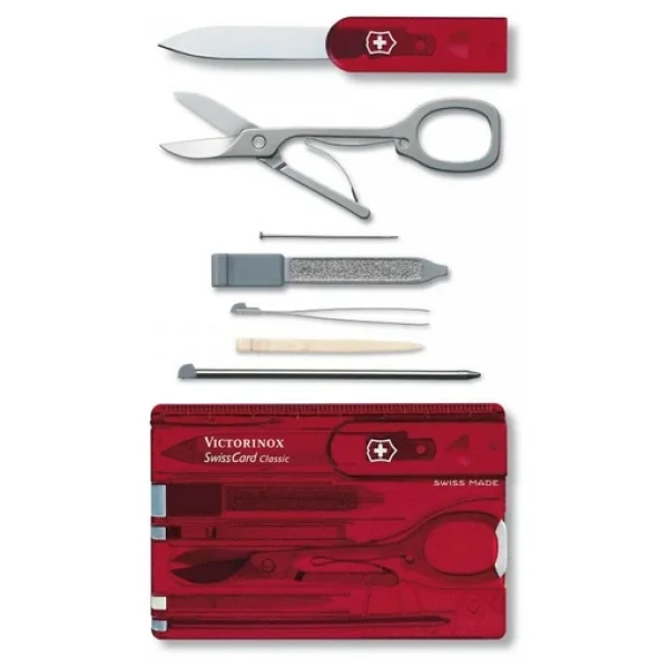 Victorinox Swisscard Classic Ruby 0.7100.T 10F Şeffaf Kırmızı Çakı - Görsel 10