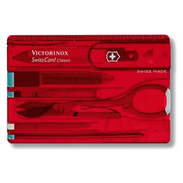 Victorinox Swisscard Classic Ruby 0.7100.T 10F Şeffaf Kırmızı Çakı - Görsel 9