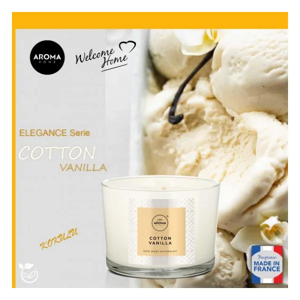 Aroma Home Elegance Kokulu Mum Cotton Vanilla 115gr. - Görsel 4