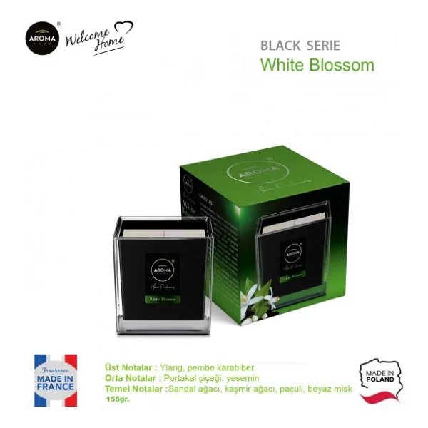 Aroma Home Black Series Kokulu Mum White Blossom 155gr. - Görsel 3