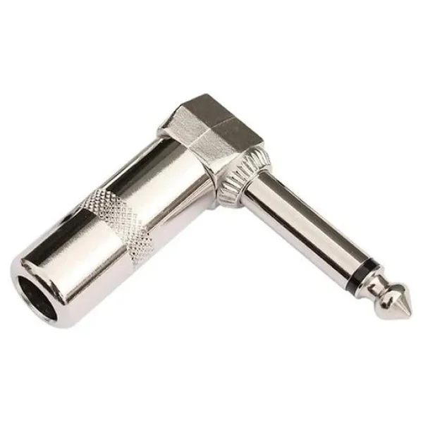 Gitar Jack 6.3 MM Mono L Tip Metal Jack - Görsel 2