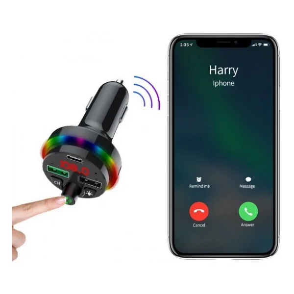 Sprange Stf1 Rgb Isikli Pd 25W + Qc 3.1A Sarj Bluetooth 5.1V Fm Transmitter - Görsel 6
