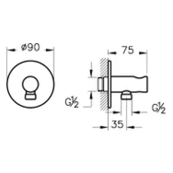 VitrA A42625 Origin Ankastre Askılı El Duşu Çıkışı - Görsel 4