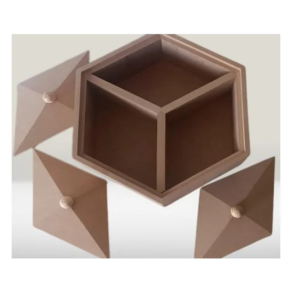 Hobi Adn 90251 Piramit Kutu Dekoratif Ahşap Mdf Ham Cnc Kesim El Yapım - Görsel 4