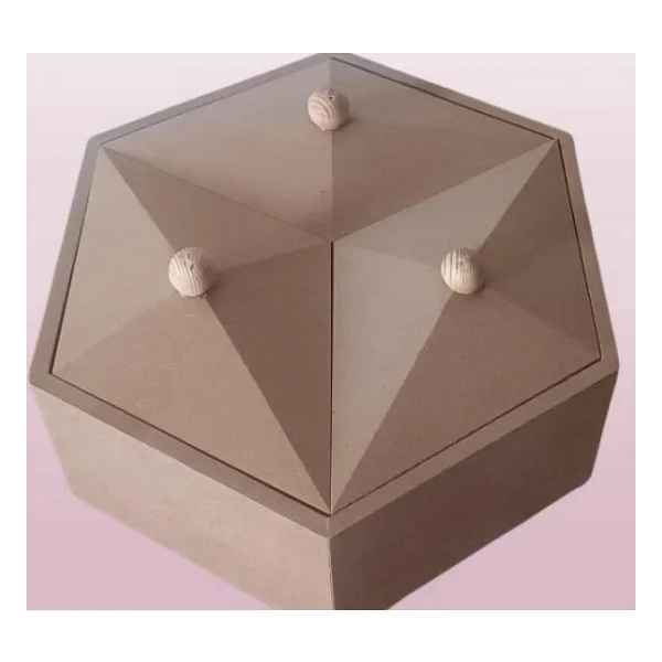 Hobi Adn 90251 Piramit Kutu Dekoratif Ahşap Mdf Ham Cnc Kesim El Yapım - Görsel 6