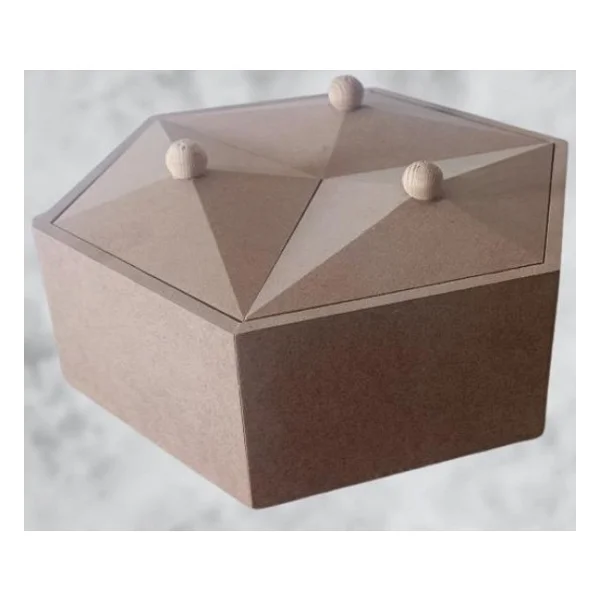 Hobi Adn 90251 Piramit Kutu Dekoratif Ahşap Mdf Ham Cnc Kesim El Yapım - Görsel 7