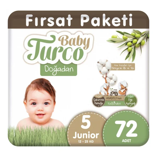 Baby Turco Doğadan 5 Numara Junior 72'li Bebek Bezi - Görsel 4