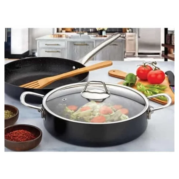 Evimsaray Zest Gusto 26 cm Basık Granit Tencere - Görsel 5
