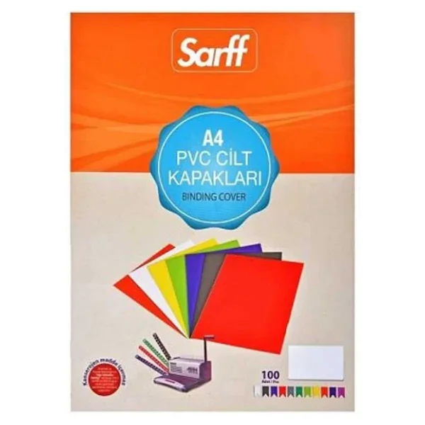 Sarff Cilt Kapağı A4 160 Micron PVC 100'lü Şeffaf - Görsel 2
