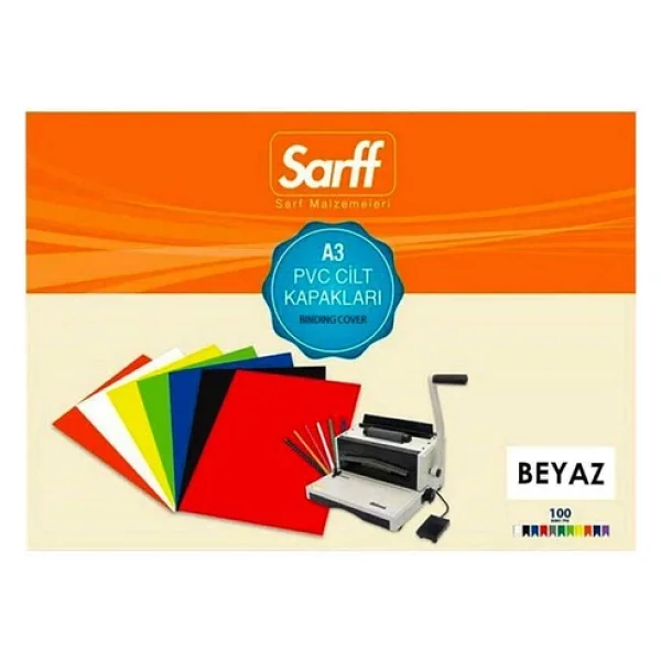 Sarff Cilt Kapağı A3 160 Micron Pvc Opak Beyaz 100'lü - Görsel 2