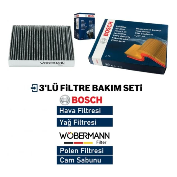 Wöbermann+bosch Vw Golf 4 1.6 Filtre Bakım Seti 1998-2006 3k - Görsel 5