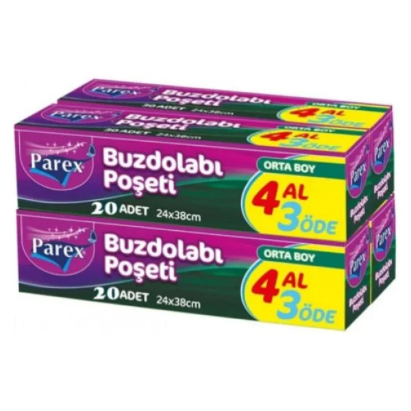 Parex Orta Boy Buzdolabı Poşeti 4x20'li - Görsel 2