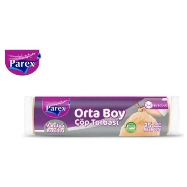 Parex Vanilya Kokulu Büzgülü Orta Boy Çöp Poşeti 15'li - Görsel 4