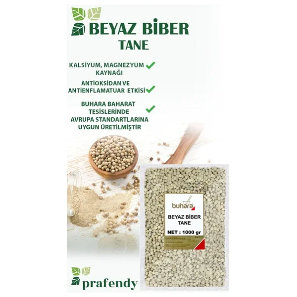 Buhara Baharat Beyaz Tane Biber 1 kg - Görsel 5