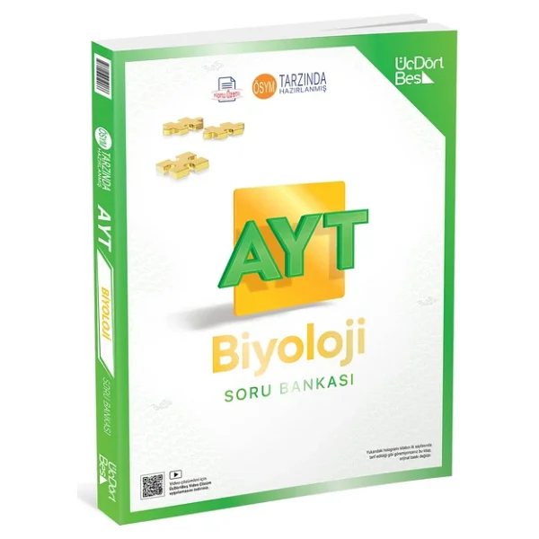 ÜçDörtBeş Yayınları AYT Biyoloji Soru Bankası - Görsel 2
