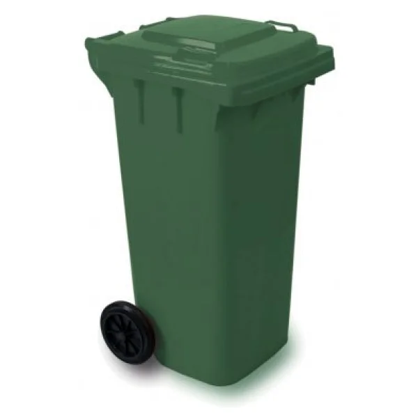 Kapaklı Tekerlekli Çöp Toplama Konteyneri Kutusu 120 Litre - 95 X 60 X 50 Cm. - Yeşil - Görsel 2