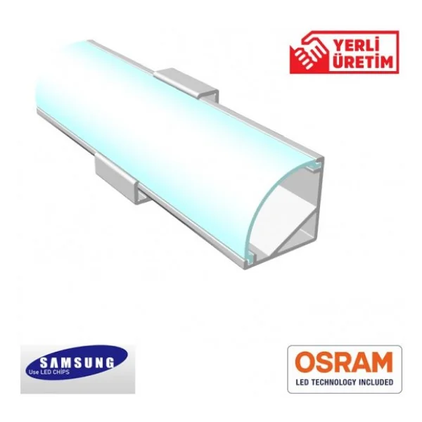 Arge Led Mutfak Dolabı ve Tezgah Altı Bombe Difüzörlü Köşe Bar LED 12V 4000K 150cm - Görsel 2