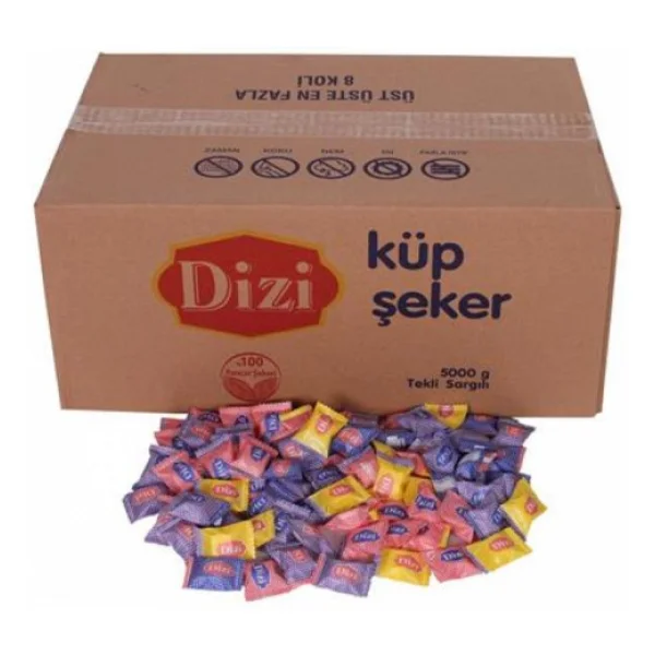 DİZİ Tek Sargılı Küp Şeker 5 Kg. Kağıt Sargılı Ofis Şekeri - Görsel 7