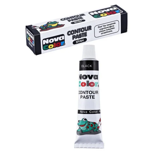 Siyah Kontür Boyası 25 ml 2 Adet Cam Vitray Boyası Kontur Siyah Vitray Çalışması - Görsel 3