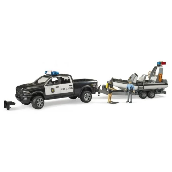 Bruder Ram 2500 Polis Aracı Römork Zodyak 2 Oyuncak Araba ve Aksesuarlar BR02507 - Görsel 2