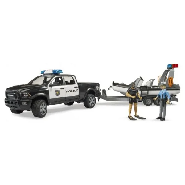 Bruder Ram 2500 Polis Aracı Römork Zodyak 2 Oyuncak Araba ve Aksesuarlar BR02507 - Görsel 3