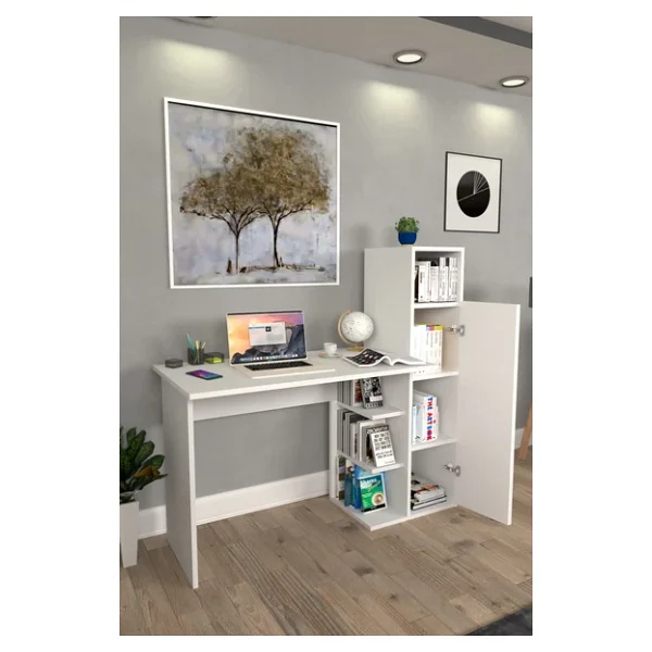 Moonlife Diamond Beyaz Dolaplı Çalışma Masası - Görsel 3