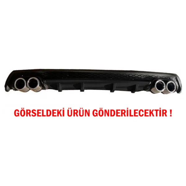 Ford Focus 2 Hb Difuzor Arka Tampon Eki 4 Egzoz Cikisli Siyah Lux Tip - Görsel 2